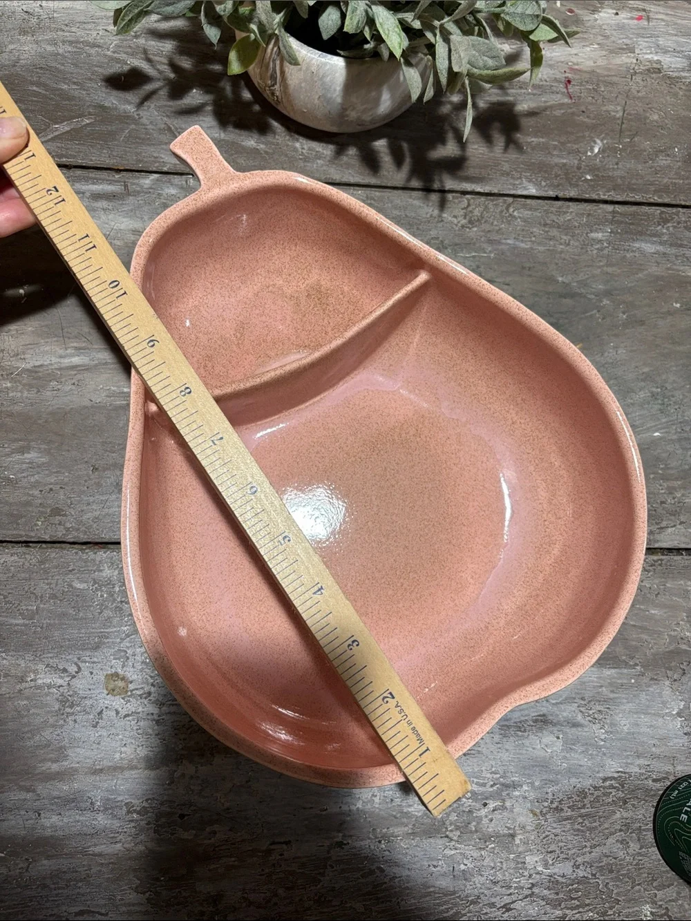 Vintage Pfaltzgraff Pear-Shaped Two-Section Serving Bowl - Pink